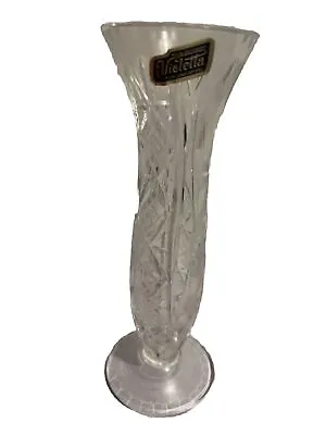 Violetta Poland 8’ Hand Cut 24 Percent Lead Crystal Vase Floral Pattern Bud Vase • $9.99