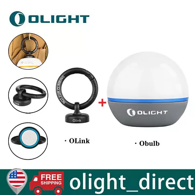 OLIGHT Obulb Grey Wireless Ball Light Camping+OLINK Magnetic Hook Socket Ring US • $29.90