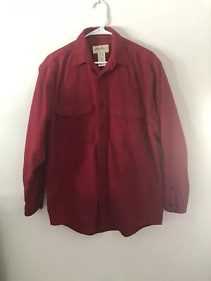 Eddie Bauer Mens S Chamois Shirt Red Long Sleeve Soft Quality Flannel Pockets • $18.99