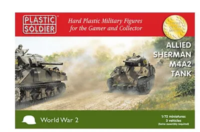 WW2V20034 - 1/72 M4A2 SHERMAN TANK Plastic Soldier Company NEW  Boxed WW2 • £20.29