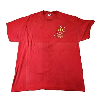 Stains* Mcdonalds Mariah Carey Crew Adult SS T-Shirt 2XL Red XXL N7a • $7.99