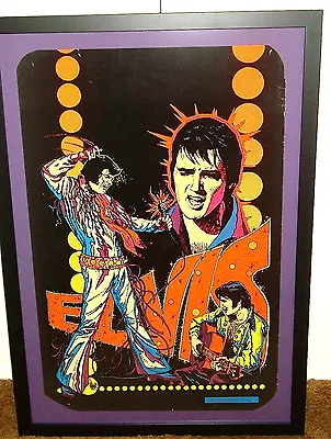 Elvis Presley Original Black Light Poster Framed 1975  • $1025
