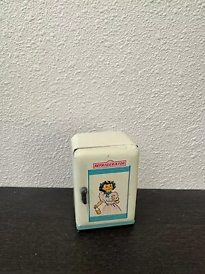 Vintage TRADE MARK MODERN TOYS Japan TIN LITHO DOLL-SIZE REFRIGERATOR • $59.99