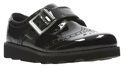 BNIB Clarks Girls Crown Pride Black Patent Leather School Shoes  • £24.99