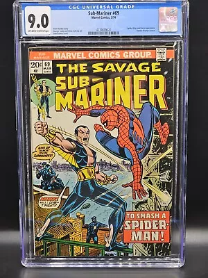 The Savage Sub Mariner #69 CGC 9.2  Marvel Comics  1974 Spiderman App. 🕷️🕷️ • $160