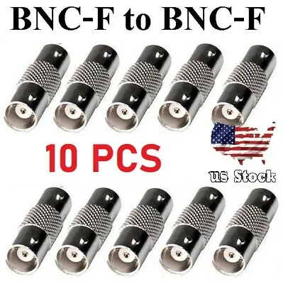 10x Female To Female BNC Barrel Connector CCTV Coax Adapter For Camera Cable • $3.66