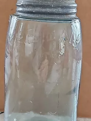 VTG  The Ball Mason's  Pat. Nov. 30th 1858 1 Qt Blue Canning Jar Atlas Zinc Lid • $24.99