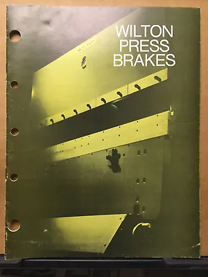 Vtg Wilton Machinery Catalog Press Brakes Tools 1970s? Machine Metal • $16.98