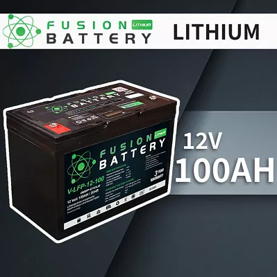 12V 100AH Fusion Lithium Deep Cycle 100A BMS Caravan CampingLiFePO4 Battery NEW • $901.95