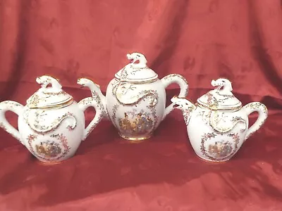 ASIAN  Tea Pot    3 Piece   SET      DRAGON STYLE     VINTAGE • $140