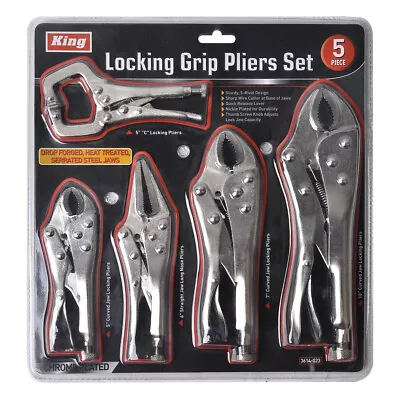 Locking Pliers Vice Grip 5 Piece Assorted Tools Vise Jaw Clamp Hand Tool Set NEW • $36.86