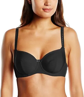 Charnos BLACK Superfit Everyday Underwire Full Cup Bra US 30DDD/F UK 30E • £24.01