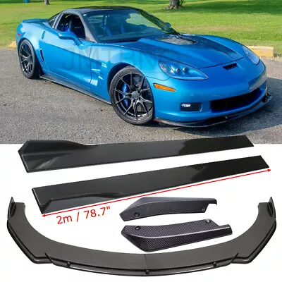 For Chevrolet Corvette C5 C6 Carbon Front Bumper Spoiler / Side Skirt / Rear Lip • $199.49