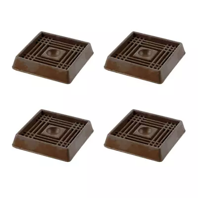 4-Pack 2'' Brown Square Smooth Rubber Floor Protector Furniture Cups Carpet Hard • $4.09