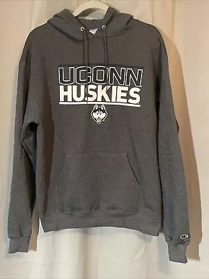 University Of Connecticut UCONN Huskies Champion ECO Hoodie Gray Medium EUC • $21.99