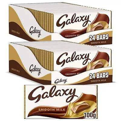 48 X 100g Galaxy Smooth Milk Chocolate Bar Easter Gift Present  Bulk Buy • £48.99