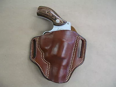 Smith & Wesson S&W J Frame Leather 2 Slot Molded Pancake Belt Holster CCW TAN RH • $49.95