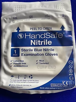 Nitrile Sterile Blue Examination Gloves Latex And Powder Free Exp Dec 23 Small • £2.50