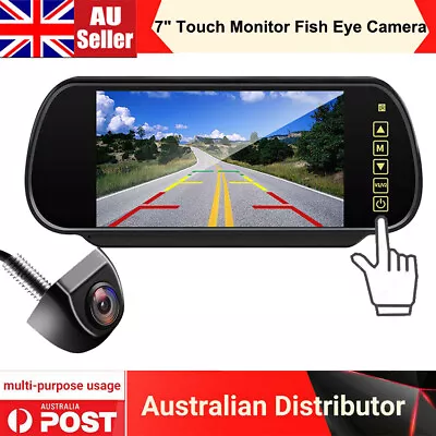 Touchscreen 7  Car Rear View Mirror Monitor+Reverse Rear View Backup Camera KIT • $75.99