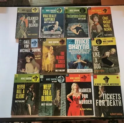 Lot Of 12 Mike Shayne Mystery By Brett Halliday Paperbacks 1950-1960 Pocketbooks • $40.44