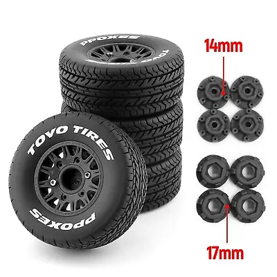 1/10 Rc Car Short Course Truck Black Wheels & Tires For Traxxas Slash 4pcs • $44.90