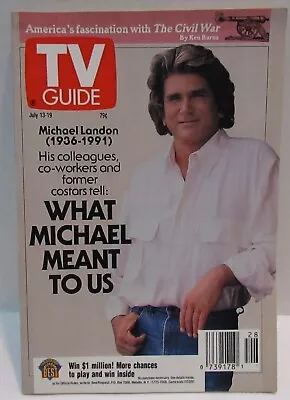 TV Guide July 1991 Michael Landon Tribute Beverly Hills 90210 Philly Edition • $3.99