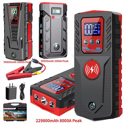 8000A Peak Car Jump Starter Booster Jumper Portable Power Bank Battery Charger • $64.99