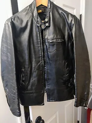 Vintage Brent Cafe Racer Leather Jacket S/M Made In USA • $99