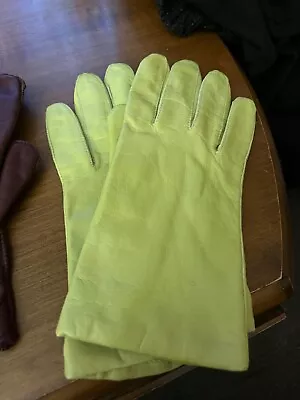 Vintage Women’s Gloves Vintage Lot Of 3  Sz 7 7.5 Brown Burgundy Lime Green • $7.45