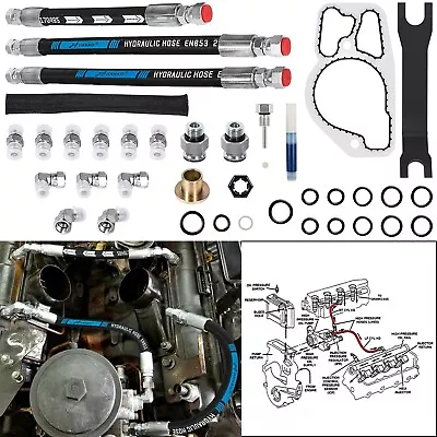 High Pressure Oil Pump Master Service Hoses Lines Kit For Ford 7.3L Powerstroke • $78.99