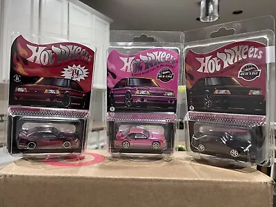 Hot Wheels Rlc 1993 Ford Mustang Cobra-r Set Pink Red & Black See Pics! Mib. • $149.95