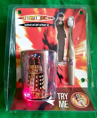 Doctor Who Toothbrush And Light Up Beaker Set MINT Sealed On Card David Tennant • £12