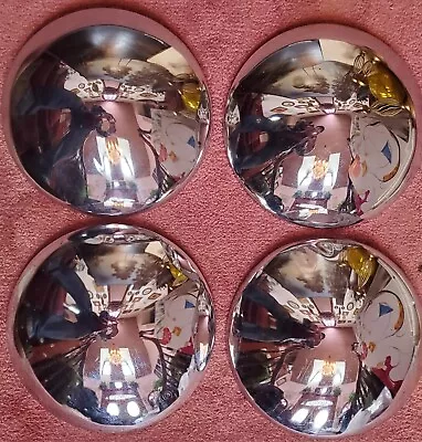 Set 4 Vintage 1950s CHROME BABY MOON HUBCAPS Wheel Covers 9 9/16” Nubs HOT ROD • $76