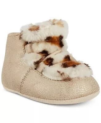 First Impressions Baby Girls Faux-Fur Chukka Boots Beige Size 3 6-9 Months • $7.19