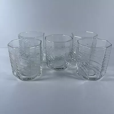 5 Dansk Summerhouse Octagon Juice Glasses Lo Ball Wave Design • £14.85