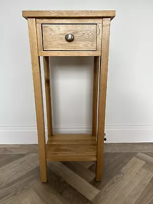 Tall Telephone Stand Slim Console Lamp Hallway Plant Bedside Table Solid Oak • £30