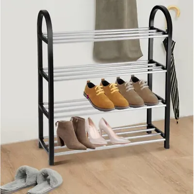 £8.29 • Buy 4 Tier 8 Pairs Shoe Rack Stand Storage Self Organiser Lightweight Compact Space 