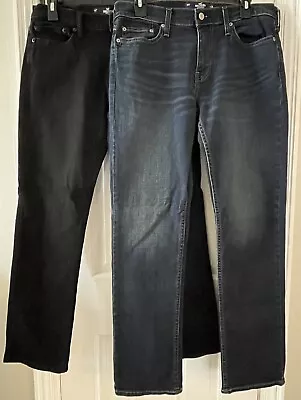 Mens HOLLISTER Slim Straight Blue Denim & Black Jeans Lot Of 2 Men’s  30x32 NWOT • $12.99