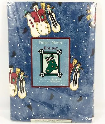 Town & Country Xmas Flannel Back Vinyl Tablecloth SNOWMAN Holiday 52 X70  Sealed • $25