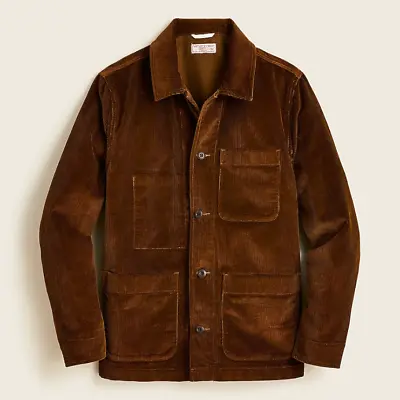 New Men's J Crew Wallace & Barnes Corduroy Chore Jacket In Roasted Caramel Brown • $129.99