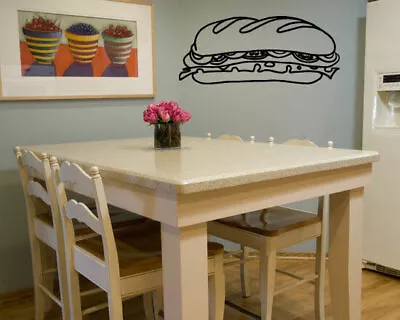 $28.99 • Buy Wall Vinyl Sticker Room Decals Mural Design Art Sandwich Food Kitchen Bo1402