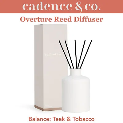 Natural Room Freshener Reed Diffuser Balance: Teak & Tobacco W/ Essential Oils • $27.97