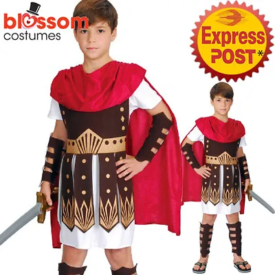 CSW69 Roman Gladiator Boys Kids Costume Warrior Spartan Soldier Book Week Outfit • $29.25