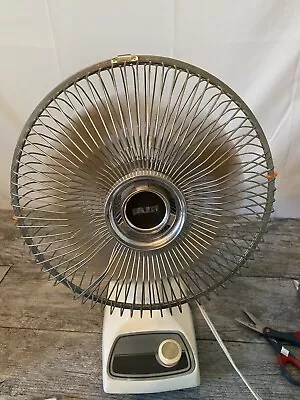 Galaxy Fan 12  Cream Brown Amber Oscillating 3 Speed Tested WORKS Vintage • $41.99