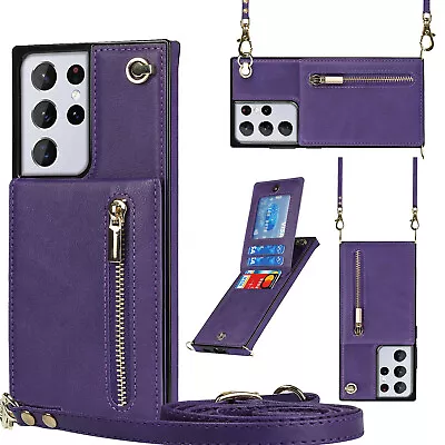 For Samsung Galaxy S24 S23 S22 S21+ Ultra S10 S9 Note Crossbody Card Case Cover • $17.99