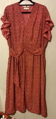 Womens Plus Size 1X Short Sleeve V Neck Red Dress Max Studio • $19