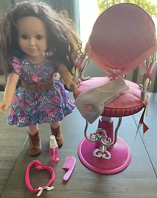 Brunette MY LIFE Doll &  New Our Generation SALON CHAIR - Accessories ! • $16.99