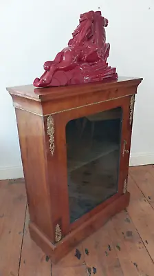Antique Victorian Walnut Pier Display Cabinet Restored ReLined Polished Delivery • £315