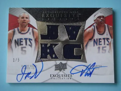 2007-08 UD Exquisite Vince Carter / Jason Kidd Quad Jersey Auto #1/5 NETS • $2499