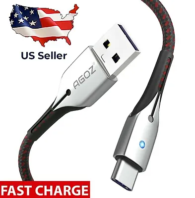 USB C Cable With LED Light Fast Charger Type C Cord For LG Pixel Motorola TCL • $8.97